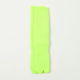 Nodal Brushed Pile Tabi Sock - Neon Yellow