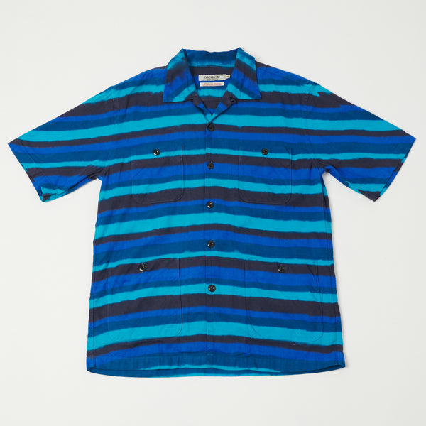 OmniGod 56-098X Open Collar Stripe Shirt - Blue/Indigo