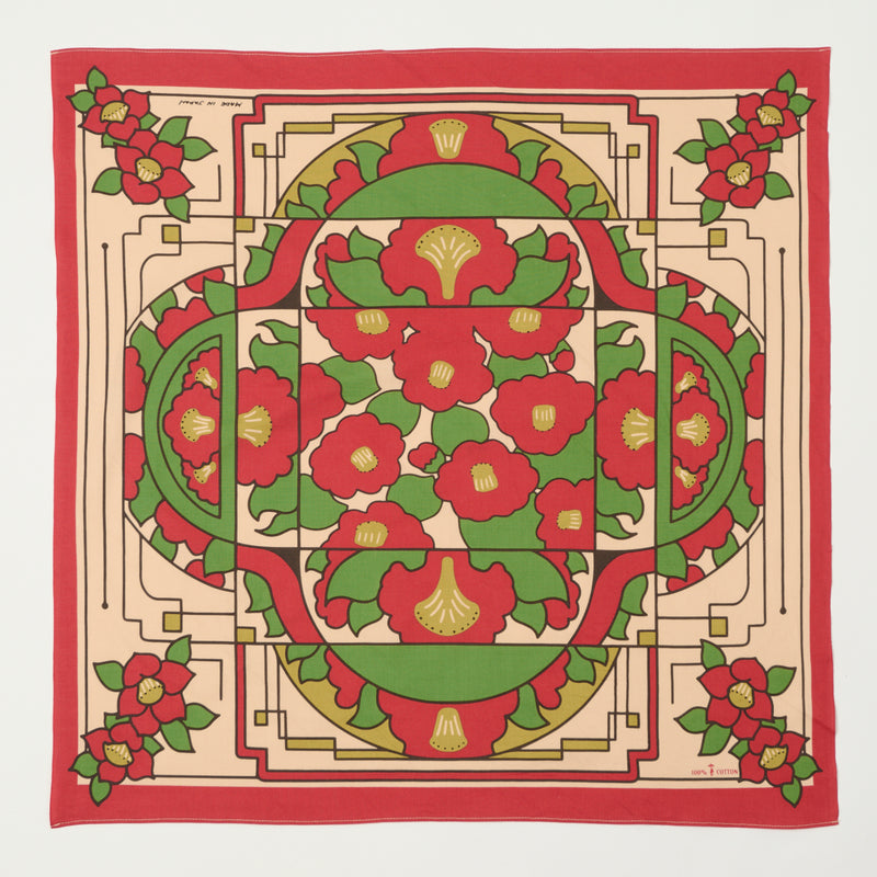 One Ear Brand 'Showa Tsubaki' Bandana - Red