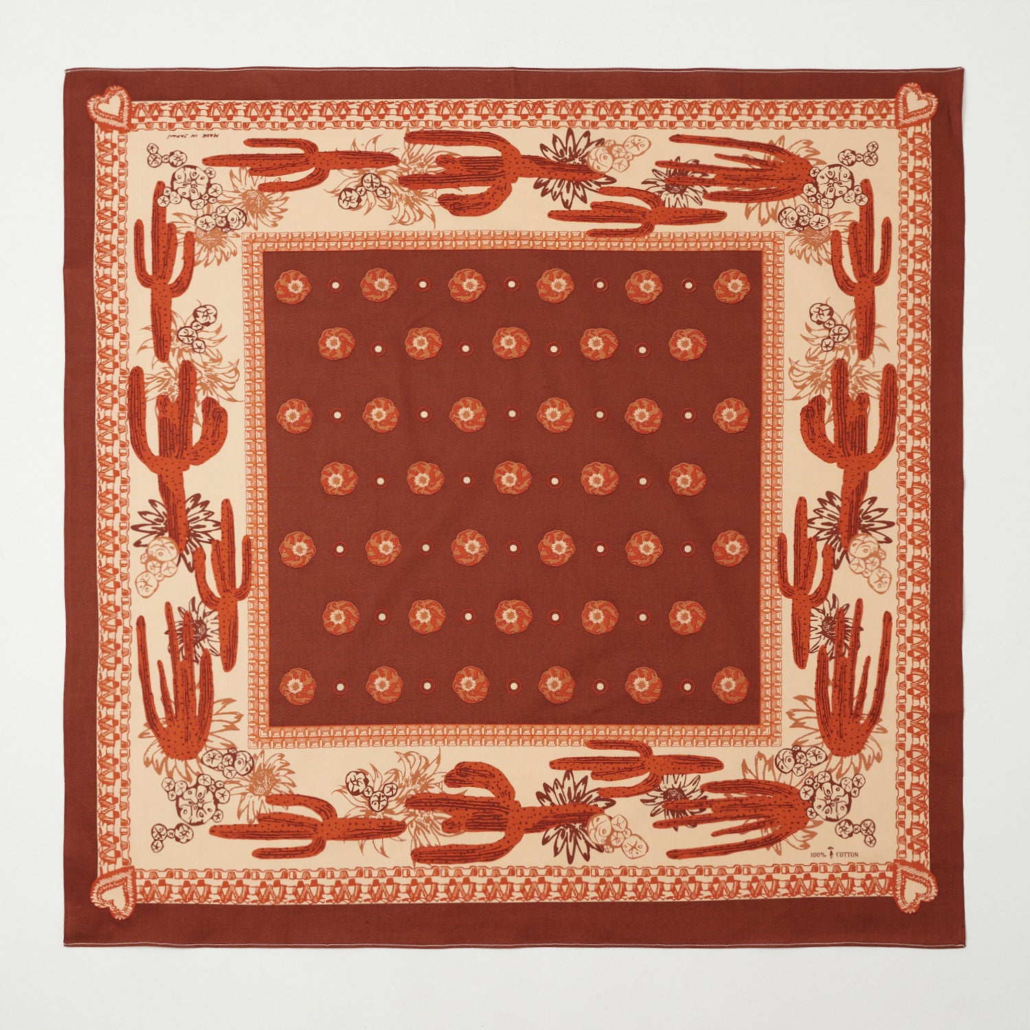One Ear Brand 'Hikuri' (Cactus) Bandana - Gingerbread