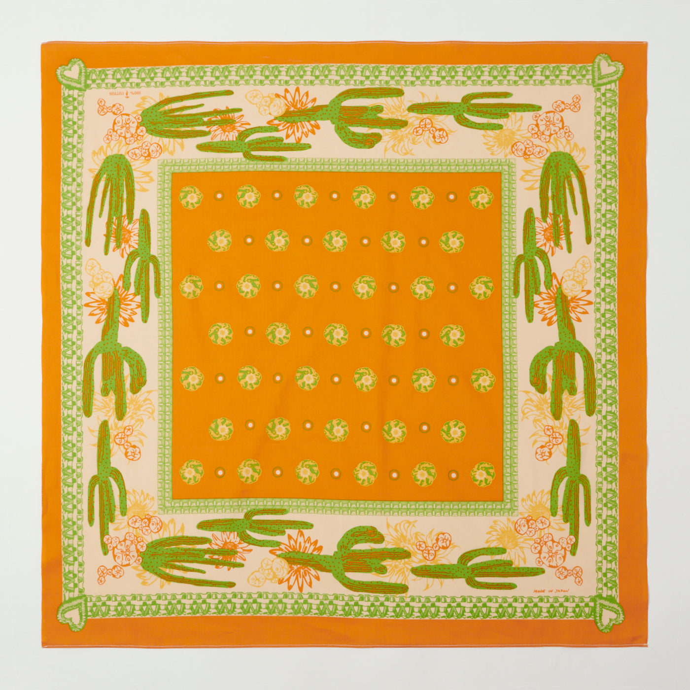 One Ear Brand 'Hikuri (Cactus)' Bandana - Poppy