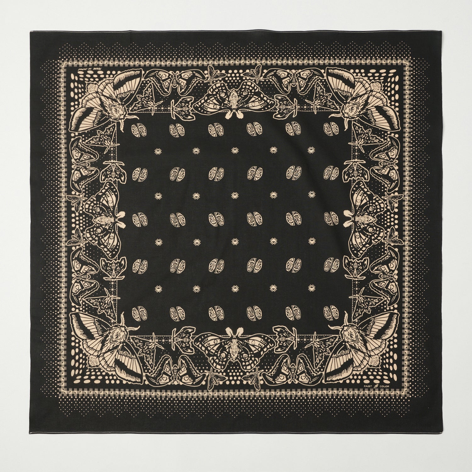 One Ear Brand 'Nighthings' (Moth) Bandana - Olive Black