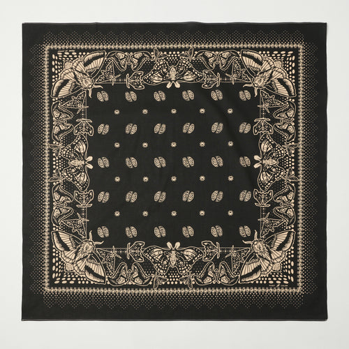 One Ear Brand 'Nighthings' (Moth) Bandana - Olive Black
