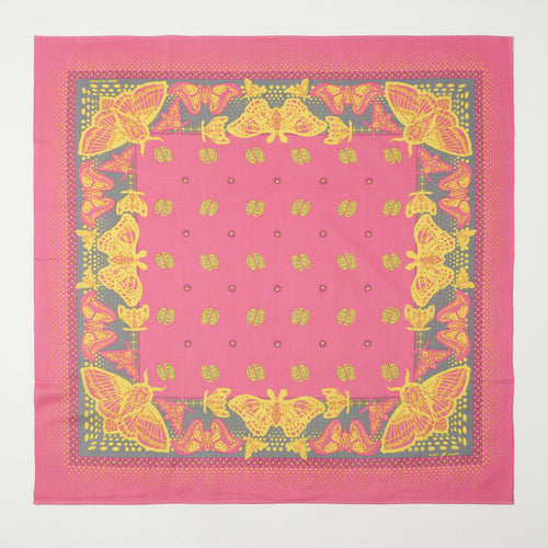 One Ear Brand 'Nighthings' (Moth) Bandana - Rosy Maple