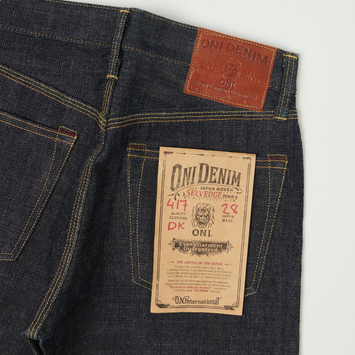 ONI Denim 417DK 14oz Slim Straight Jean - Raw