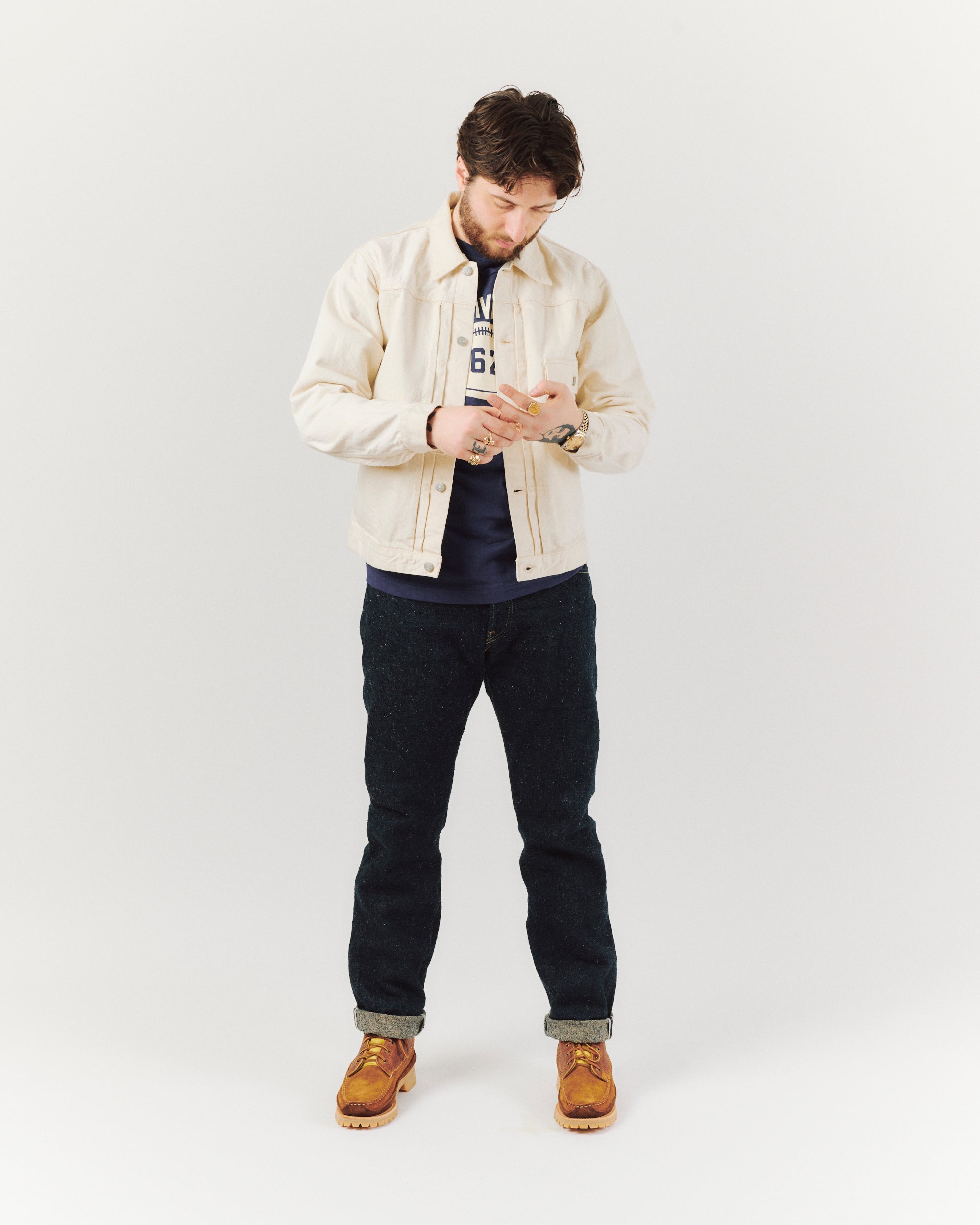 Warehouse & Co 4063 'Black River Falls' 3/4 Sleeve Football T-Shirt - Navy