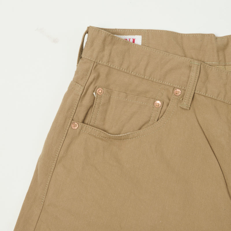 ONI 022-SCKB 9.5oz Selvedge Chambray Wide Straight Chino - Khaki Beige