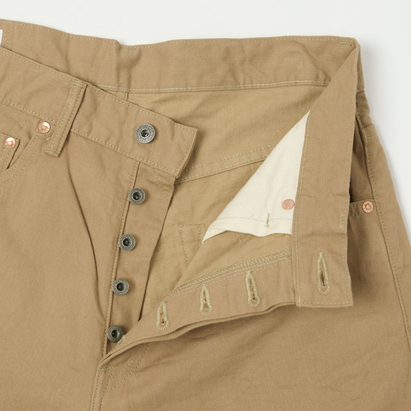 ONI 022-SCKB 9.5oz Selvedge Chambray Wide Straight Chino - Khaki Beige