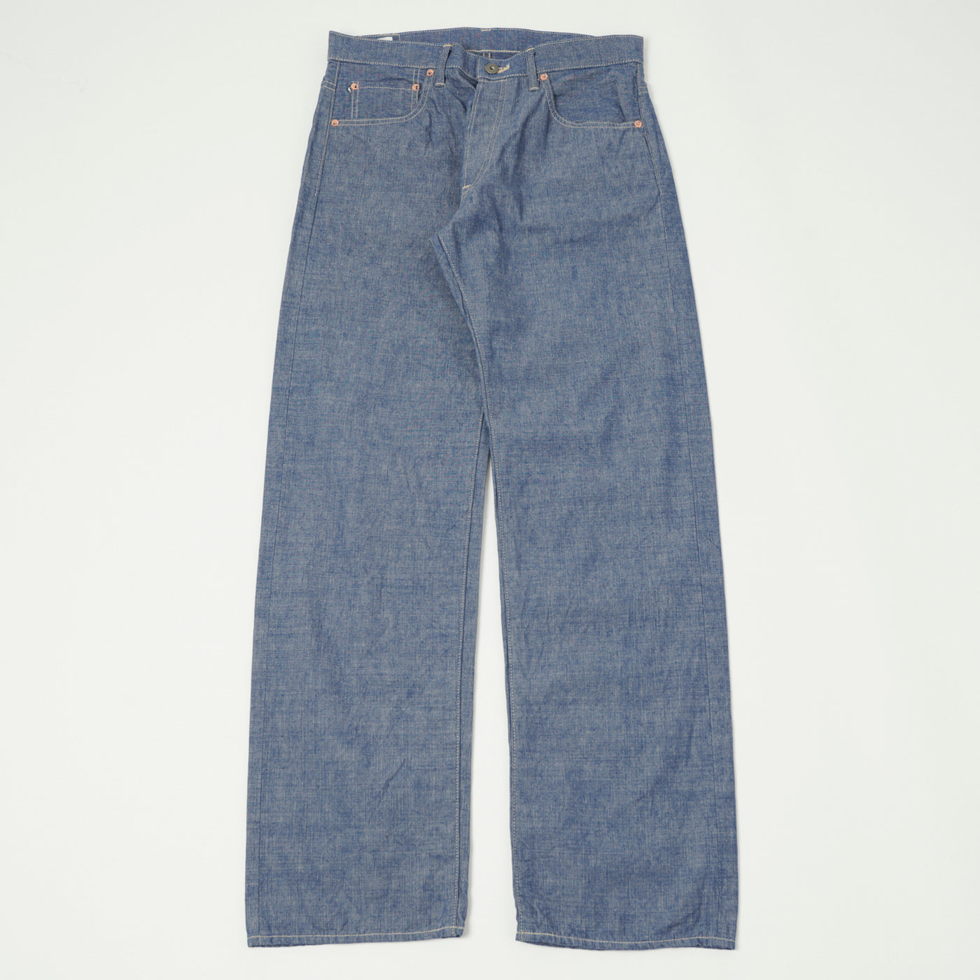 ONI Denim 022-SVCH 8.5oz Selvedge Chambray Wide Straight Jean - One Wash