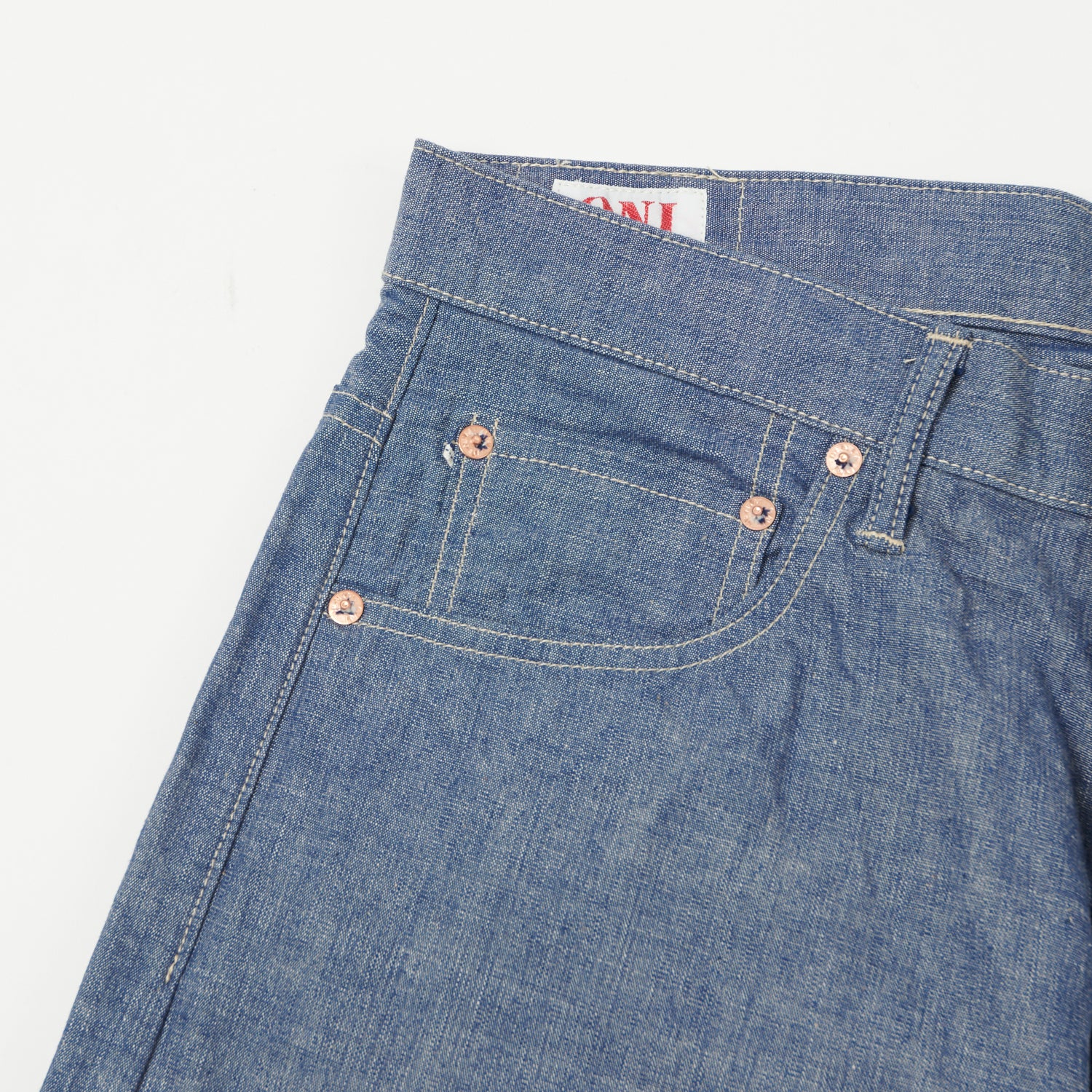 ONI Denim 022-SVCH 8.5oz Selvedge Chambray Wide Straight Jean - One Wash