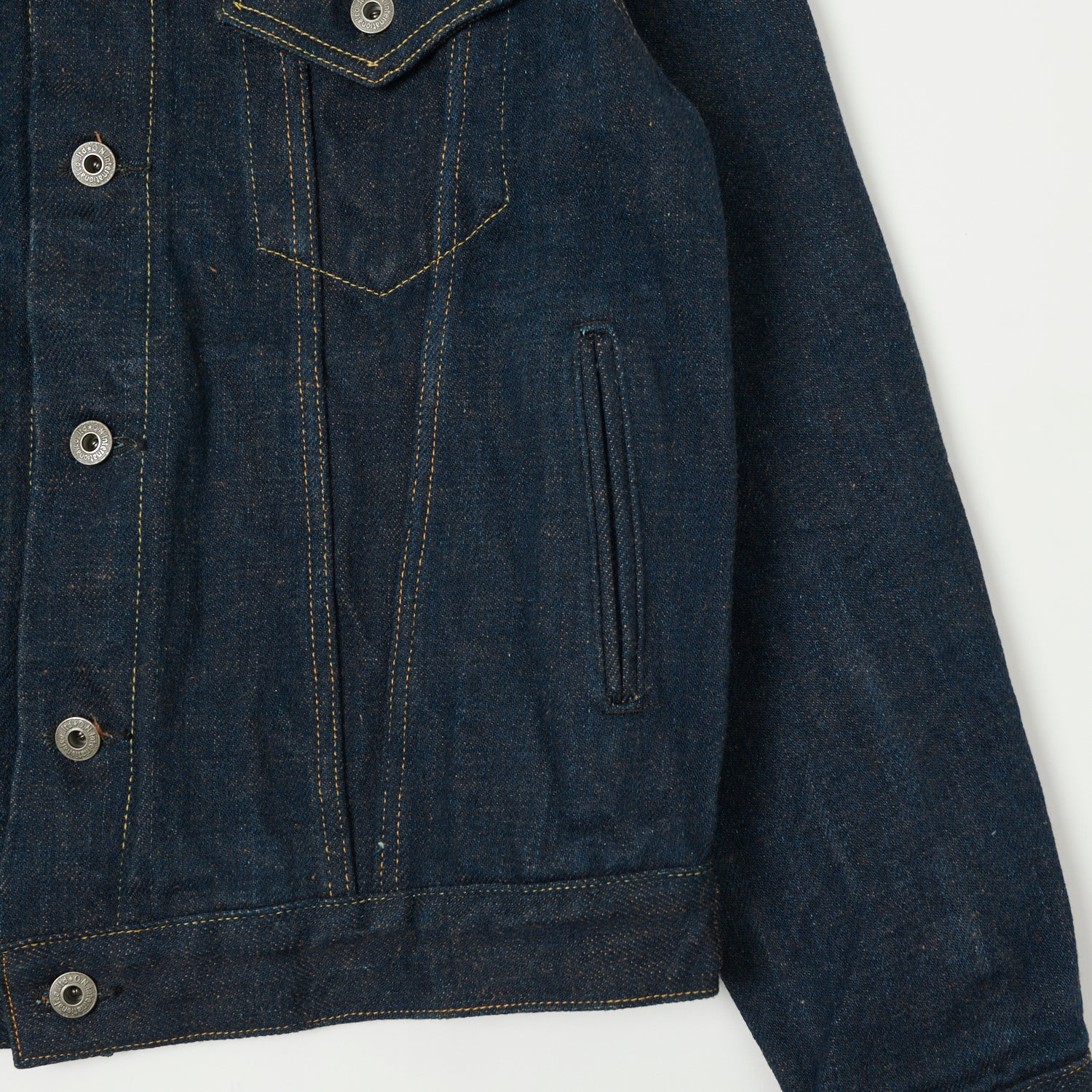 ONI Denim 02527P-KAKBR 'Secret Denim Kikishibu Brown' Type III Pocket Denim Jacket - Rinsed