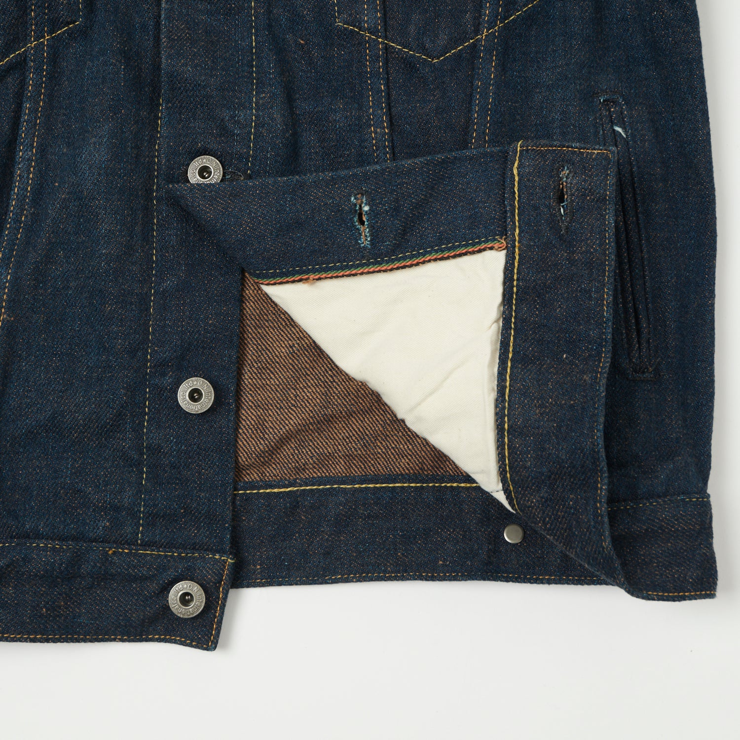 ONI Denim 02527P-KAKBR 'Secret Denim Kikishibu Brown' Type III Pocket Denim Jacket - Rinsed
