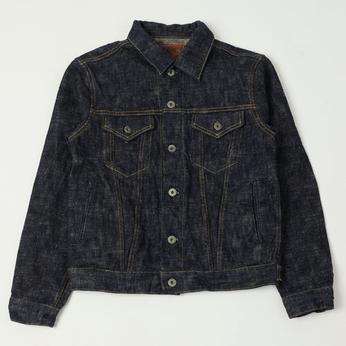 ONI Denim 02527P-Kasuri 17oz Type III Denim Jacket - One Wash