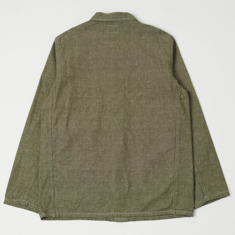 ONI 03101-HCKOL 8.3oz Heavy Chambray Coverall Jacket - Khaki Olive One Wash