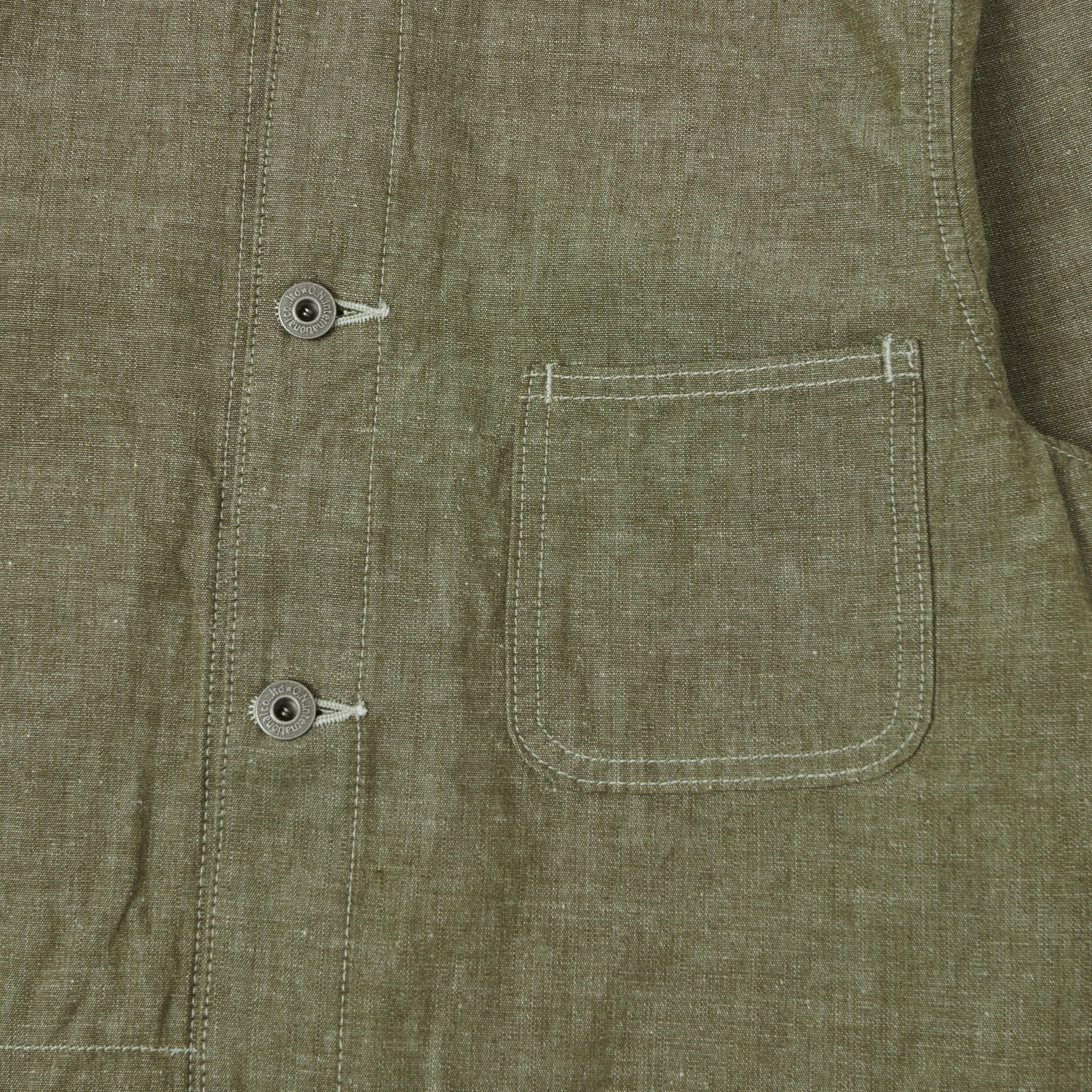 ONI Denim 03101-HCKOL 8.3oz Heavy Chambray Coverall Jacket - Khaki Olive One Wash