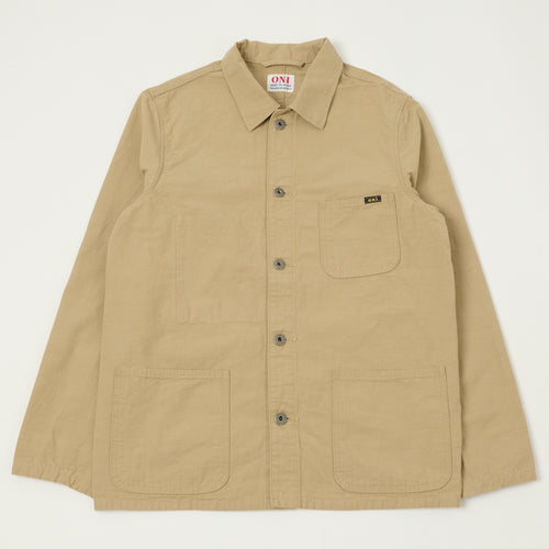 ONI Denim 03500-8BE 8oz 'Beta Chambray' Coverall Jacket - Beige