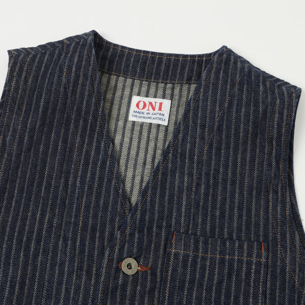 ONI 05100-HJS 12oz Drop Needle Denim Work Vest - One Wash