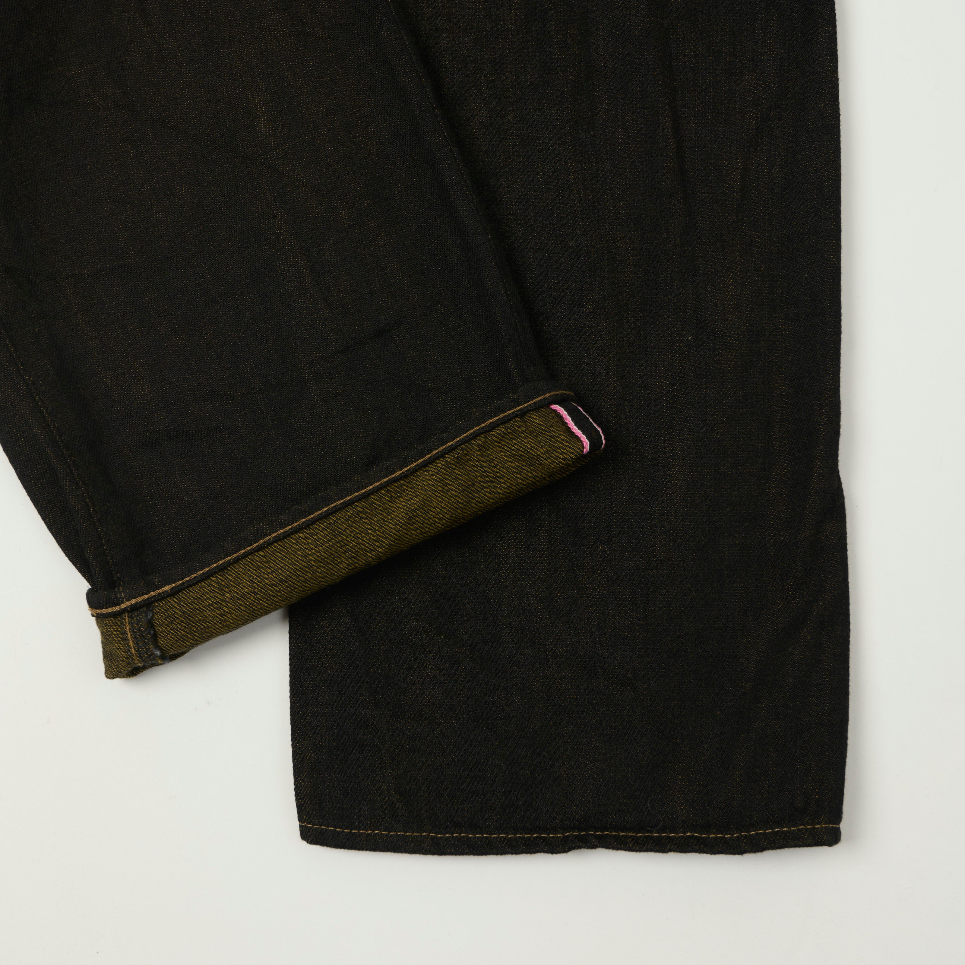 ONI Denim 200-BKOL 12.5oz Black x Olive Wide Straight Jean - One Wash