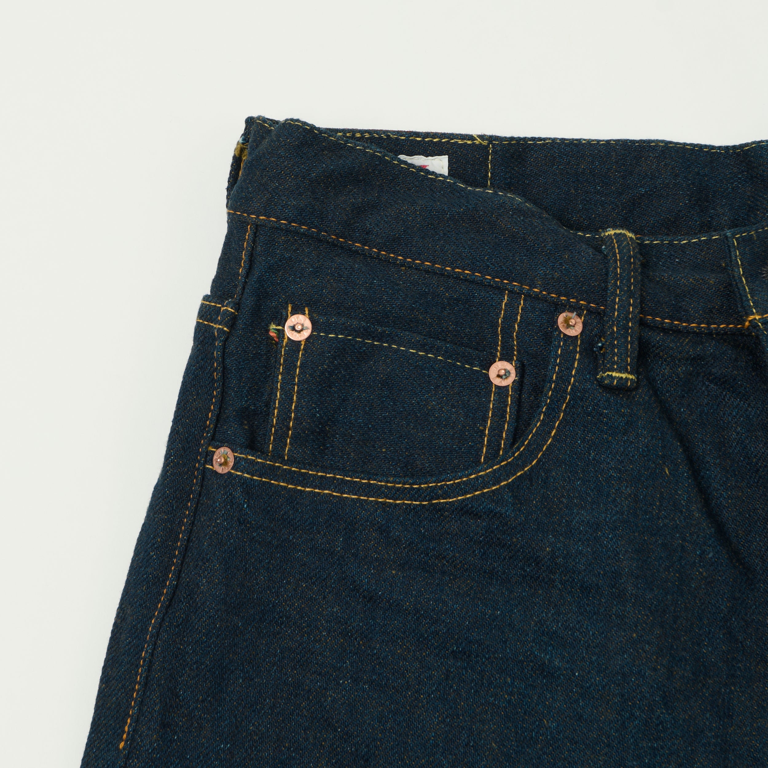 ONI Denim 200ZR-OLV 20oz Olive Weft 'Secret Denim' Wide Straight Jean - One Wash