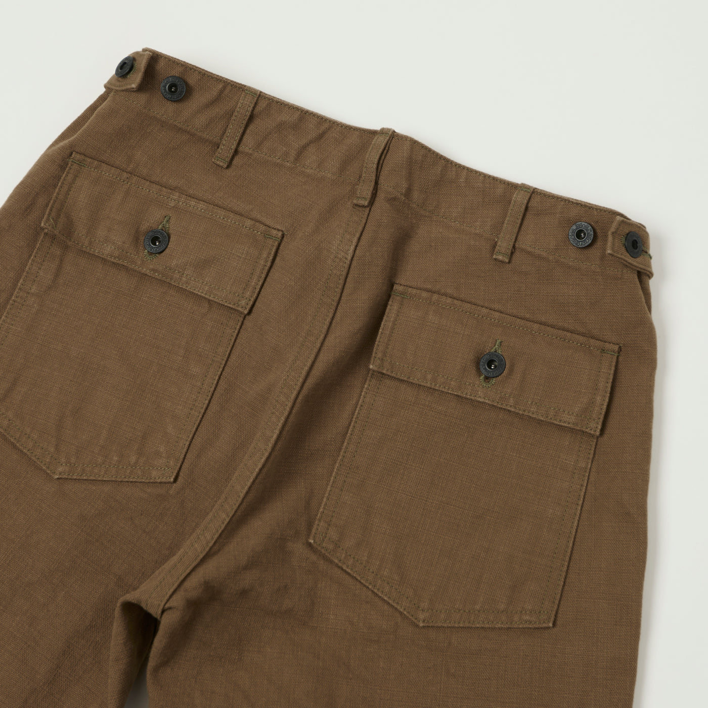 ONI Denim 207HOX-BRK 13oz Sulfur Dyed Canvas Baker Trousers - Brown Khaki