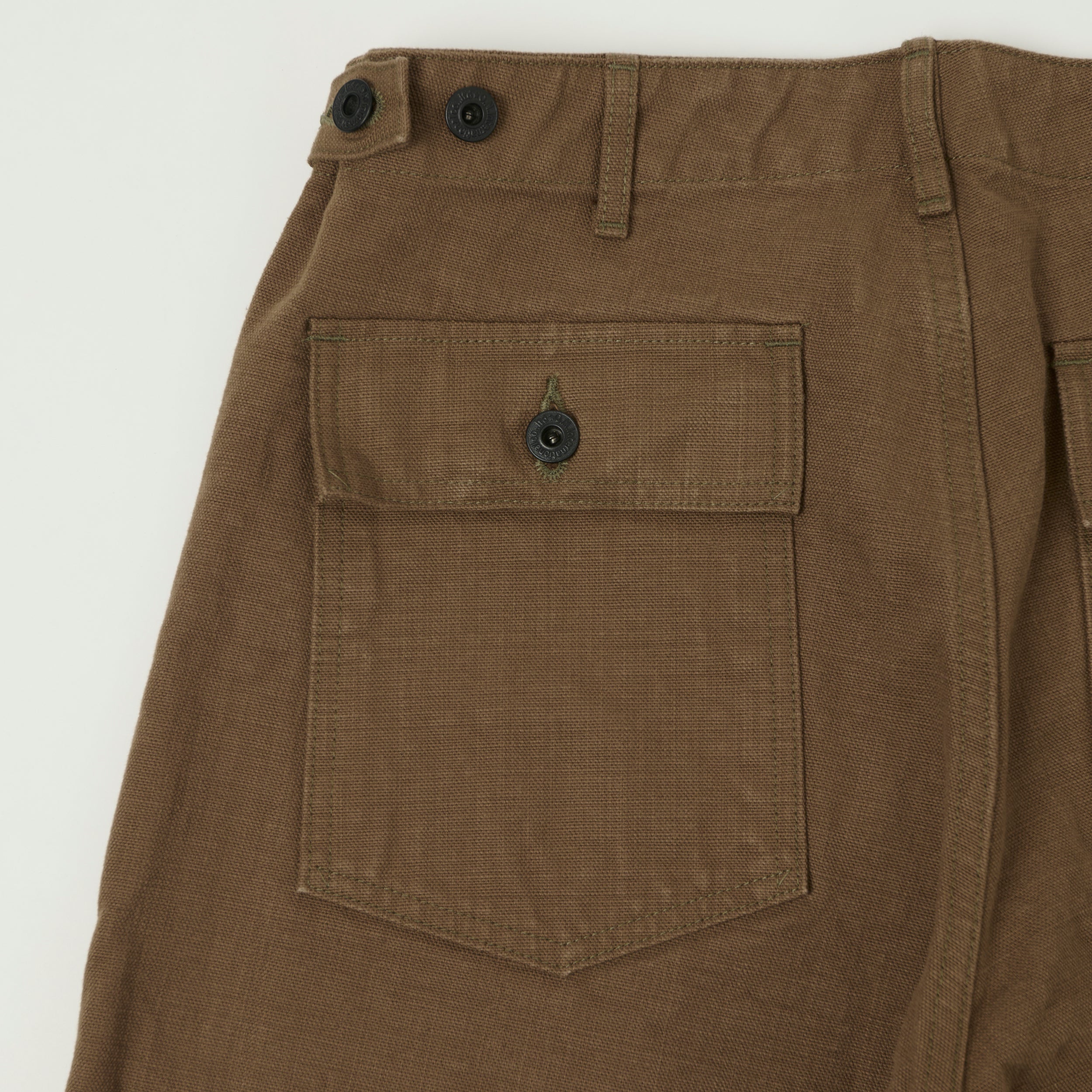 ONI Denim 207HOX-BRK 13oz Sulfur Dyed Canvas Baker Trousers - Brown Khaki