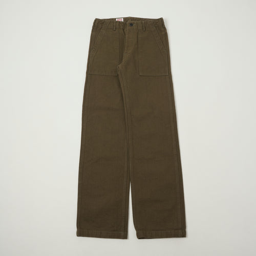 ONI Denim 207HOX-OLB 13oz Sulfur Dyed Canvas Baker Trousers - Olive Brown