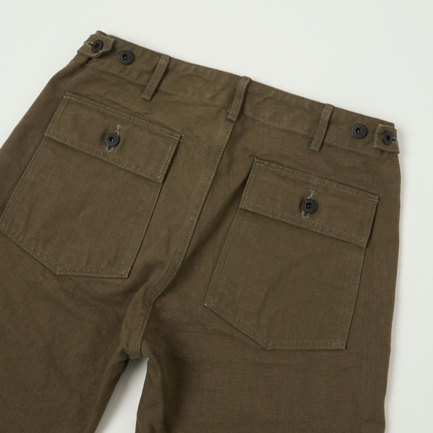 ONI Denim 207HOX-OLB 13oz Sulfur Dyed Canvas Baker Trousers - Olive Brown