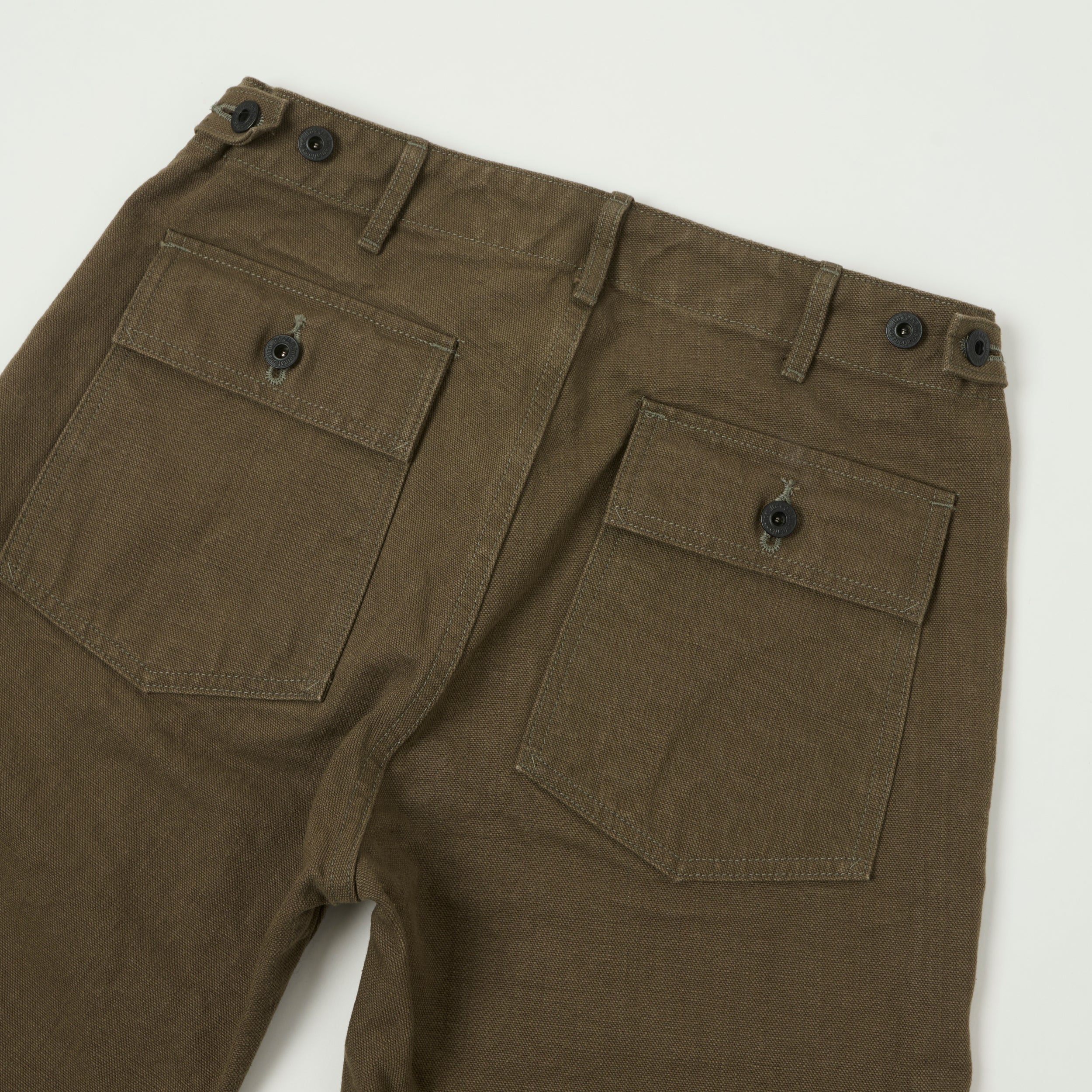 ONI Denim 207HOX-OLB 13oz Sulfur Dyed Canvas Baker Trousers - Olive Brown