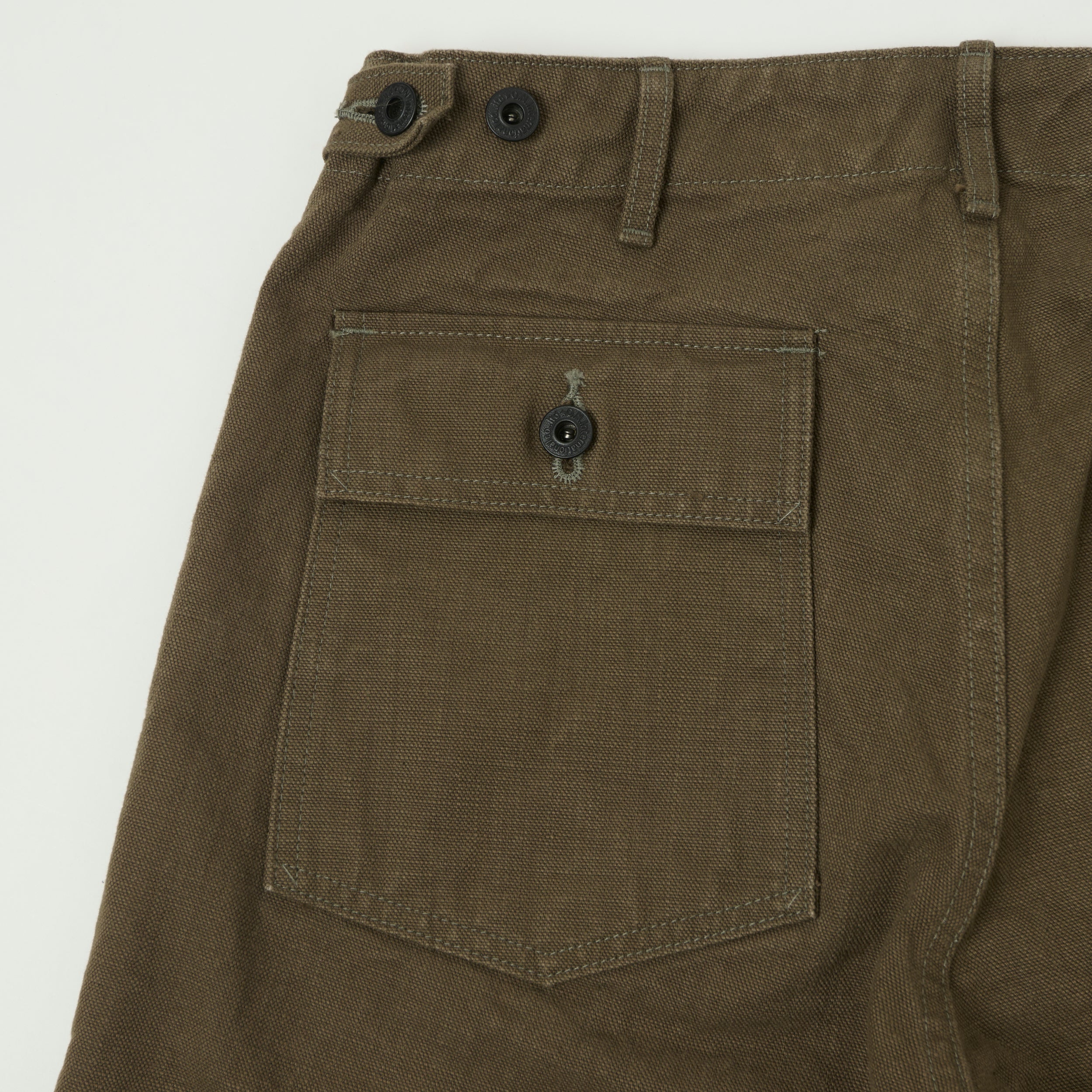 ONI Denim 207HOX-OLB 13oz Sulfur Dyed Canvas Baker Trousers - Olive Brown