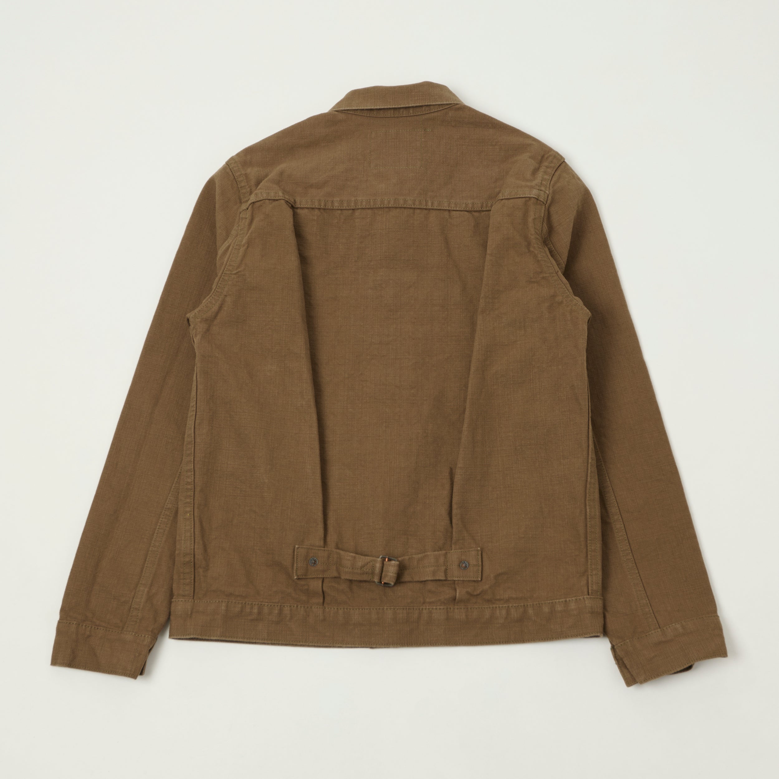 ONI Denim 01507-HOX-OLB 13oz Sulfur Dyed Canvas Type I Denim Jacket - Brown Khaki