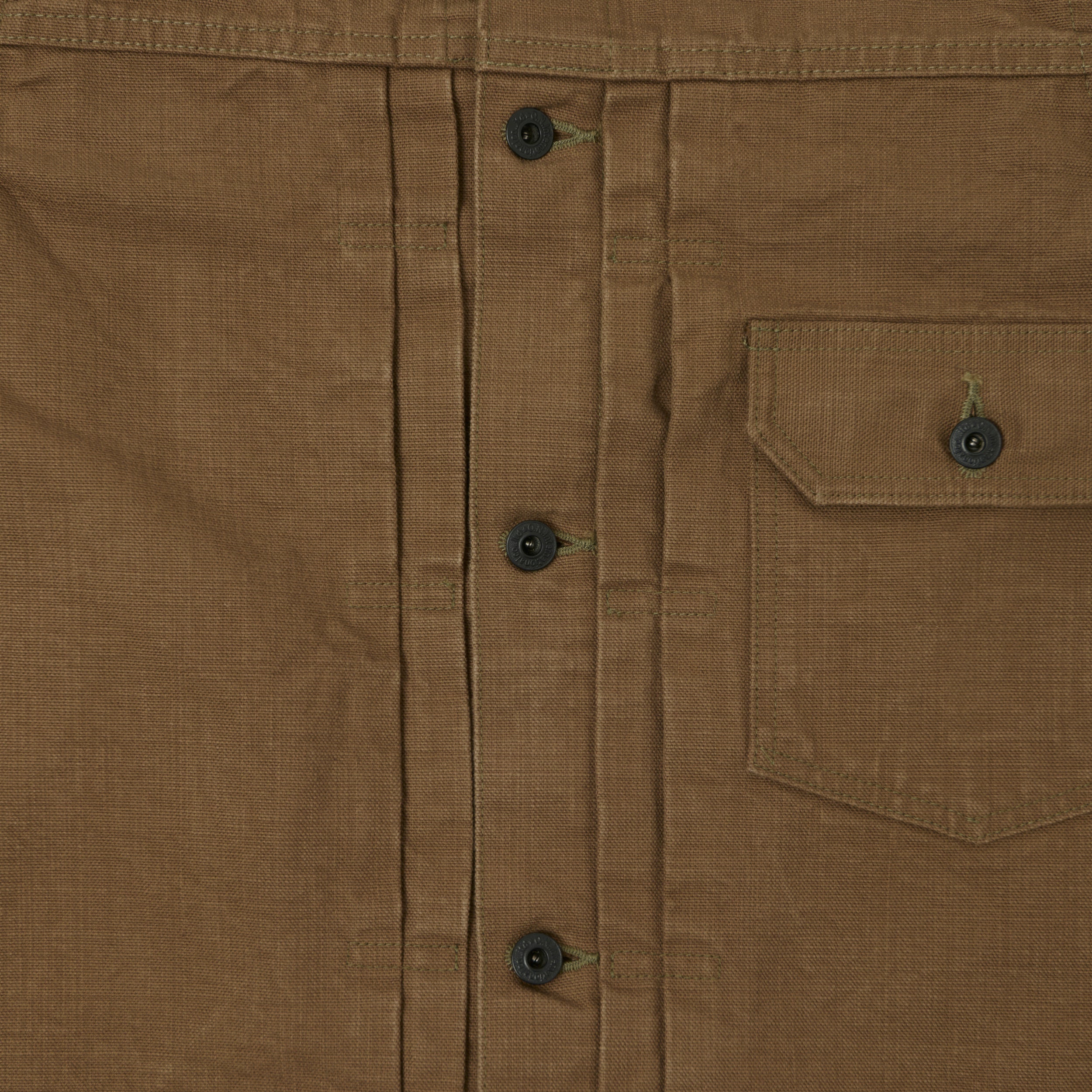 ONI Denim 01507-HOX-OLB 13oz Sulfur Dyed Canvas Type I Denim Jacket - Brown Khaki