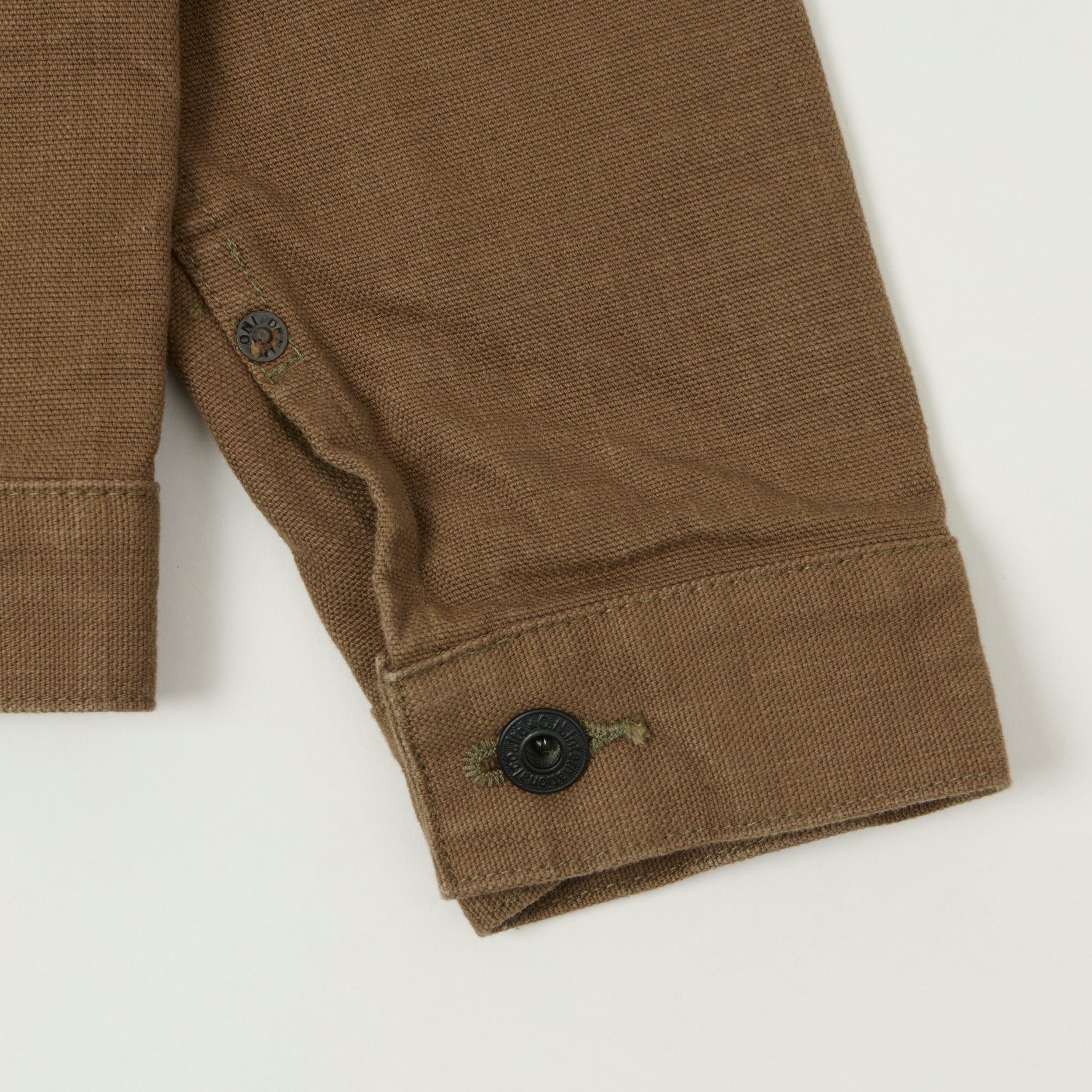 ONI Denim 01507-HOX-OLB 13oz Sulfur Dyed Canvas Type I Denim Jacket - Brown Khaki