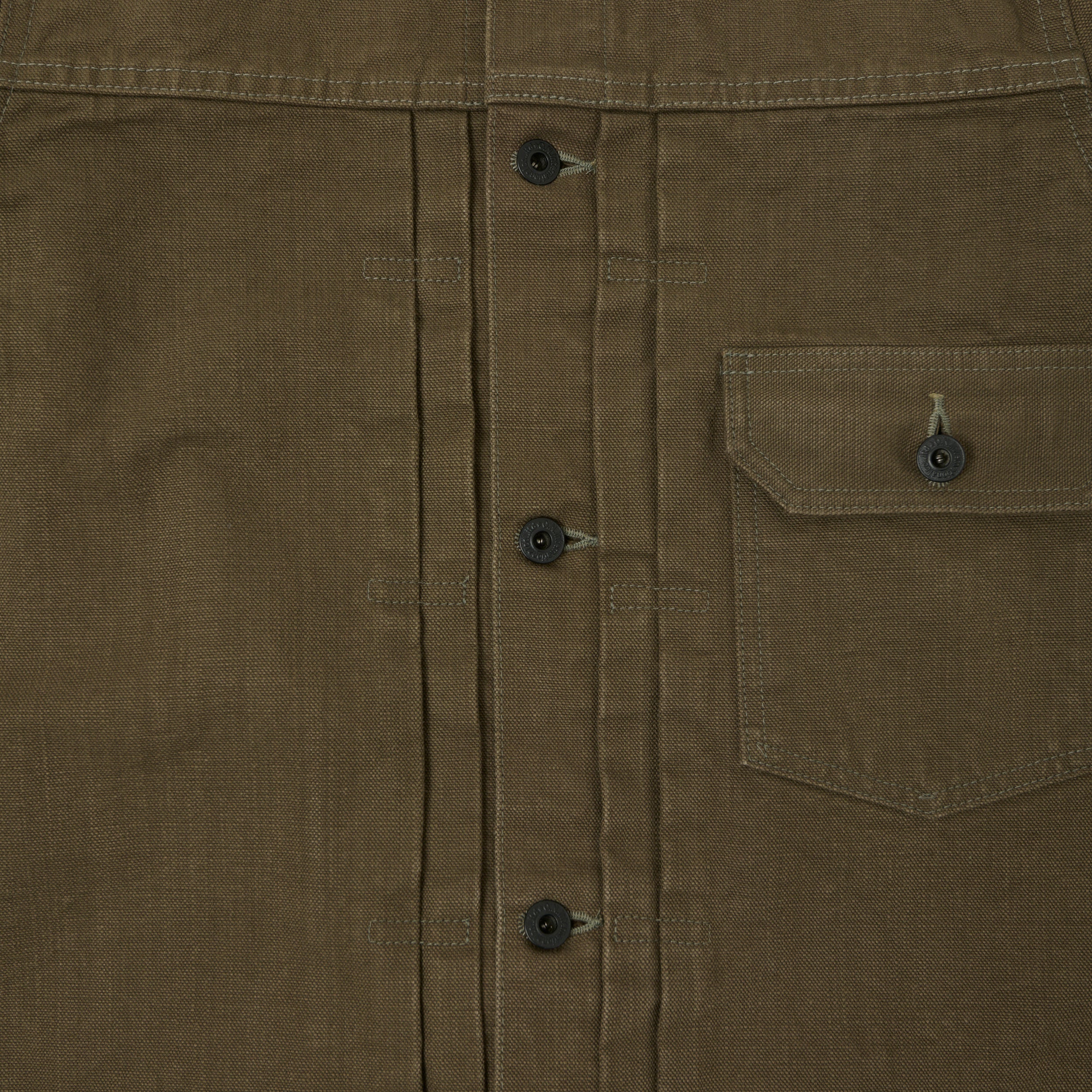 ONI Denim 01507-HOX-BRK 13oz Sulfur Dyed Canvas Type I Denim Jacket - Olive Brown