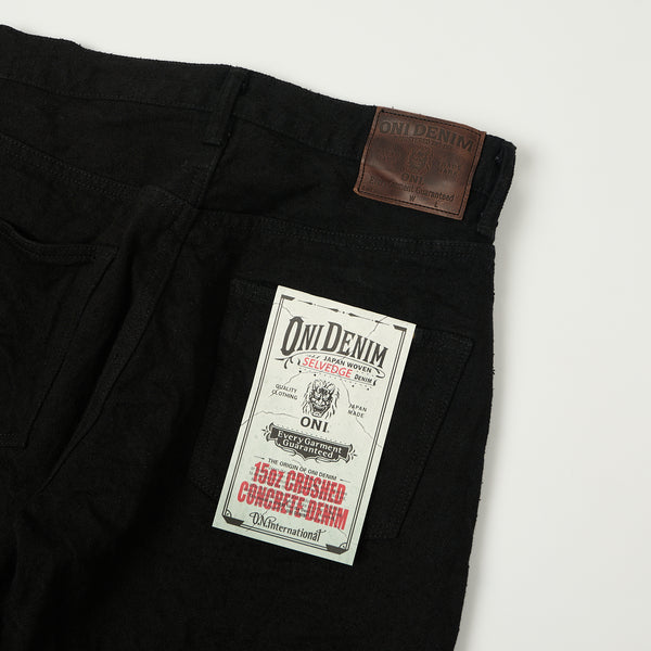 ONI 222-CCDBKBK 'Crushed Concrete Denim' 15oz Extra Wide Straight Jean - Black