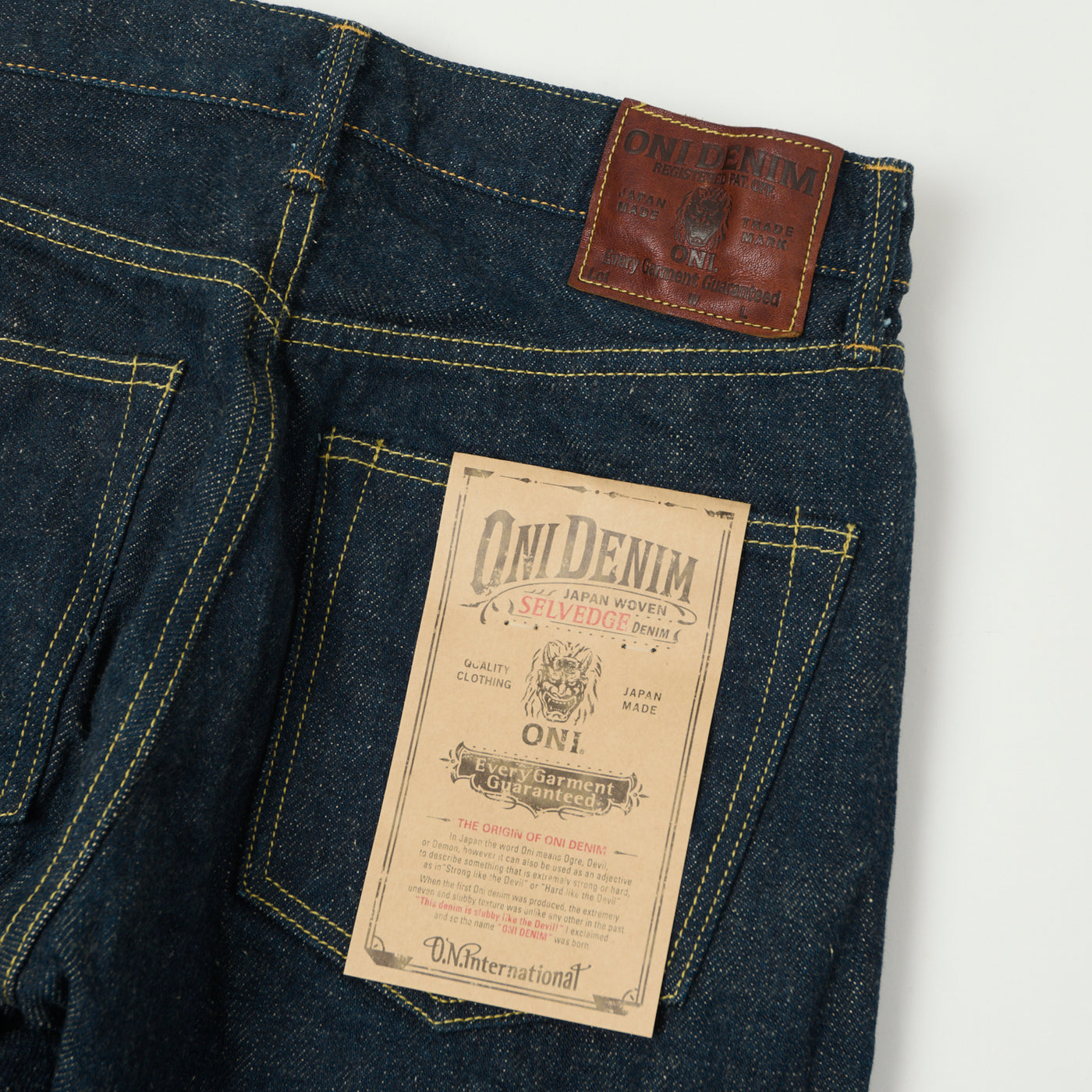 【格安saleスタート】 ONI 246ZR-ECRU 'Secret Denim Ecru Weft' 20oz Relaxed Tapered パンツ