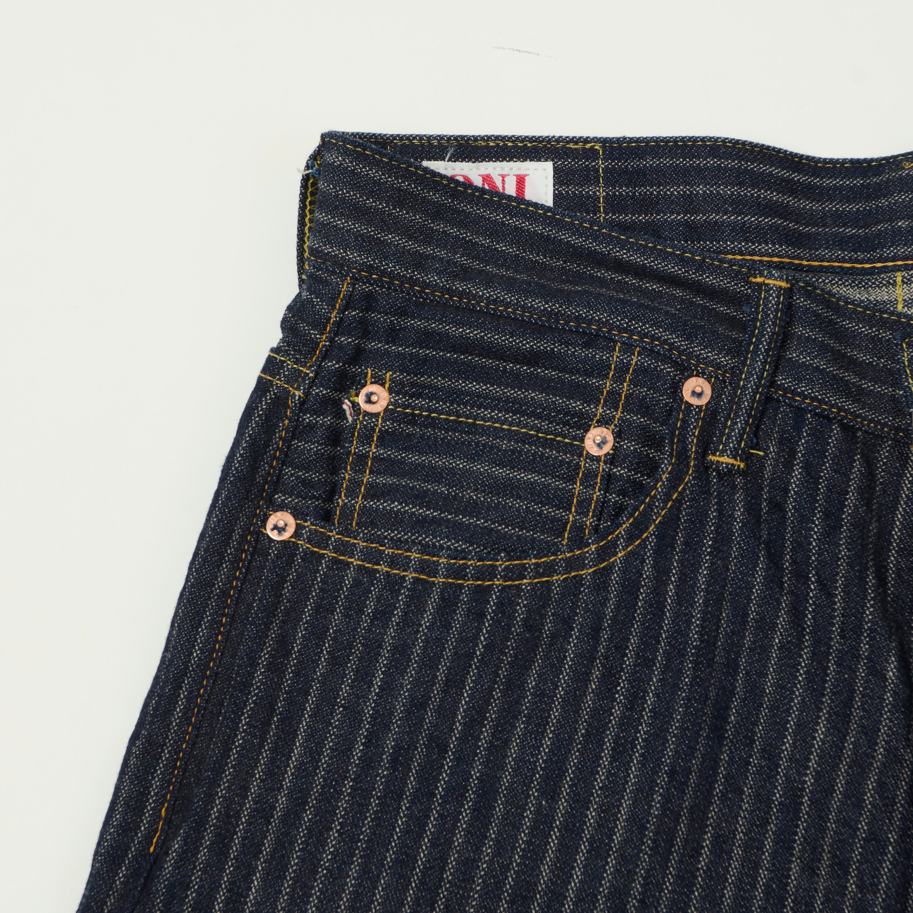 00s NO ID long denim 激レア 鬼ロング y2k 希少 ONI Denim 266-HJS 12oz Drop Needle Loose Straight Jean - One Wash