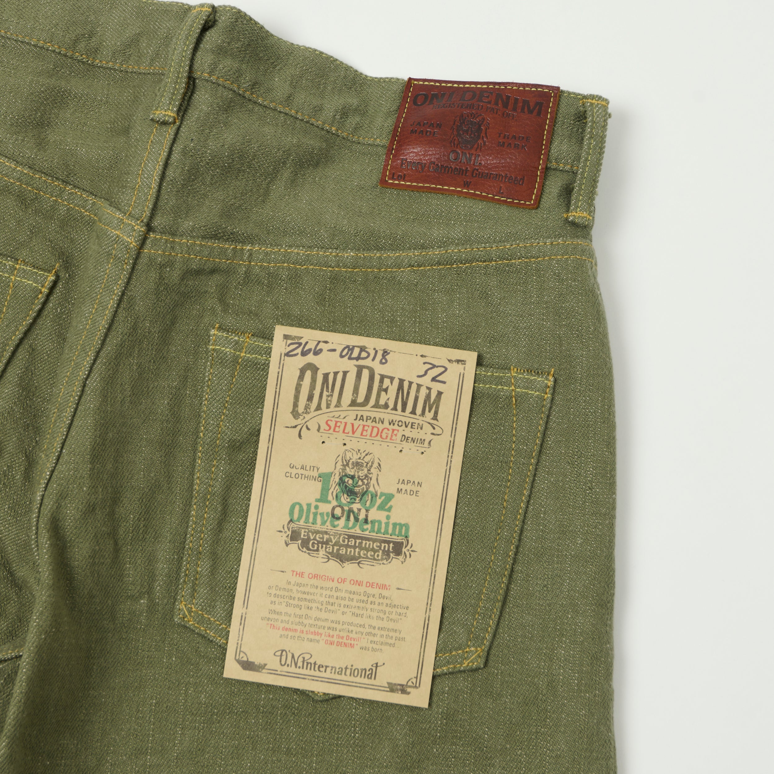 ONI Denim 266-OLD18 18oz Loose Straight Jean - Olive – SON OF A STAG