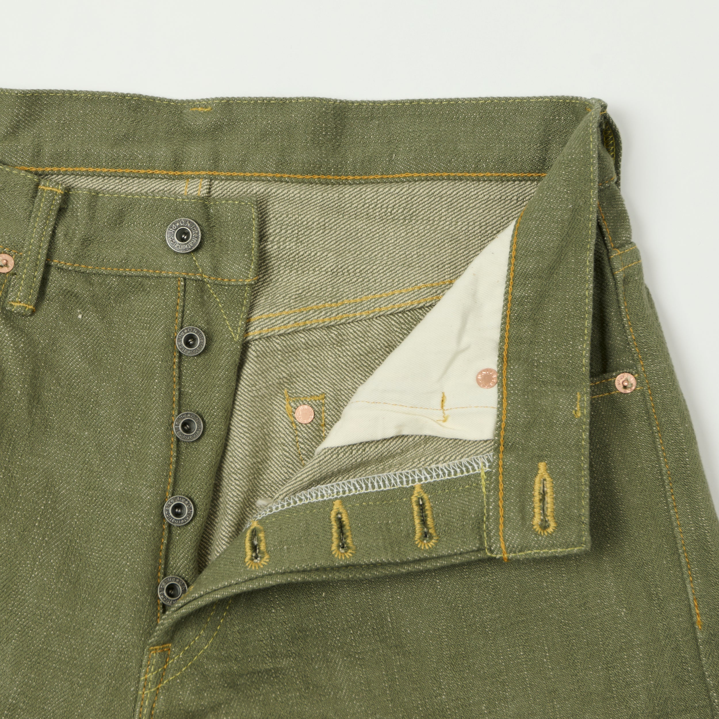 ONI Denim 266-OLD18 18oz Wide Straight Jean - Olive