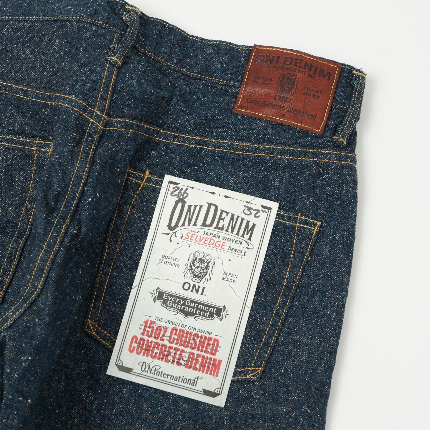 ONI Denim 266-CCD 'Crushed Concrete Denim' 15oz Regular Straight Jean - One Wash