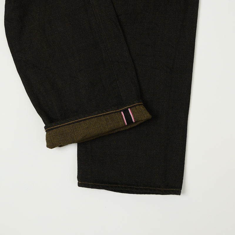ONI 246-BKOL 12.5oz Black x Olive Relaxed Tapered Jean - One Wash
