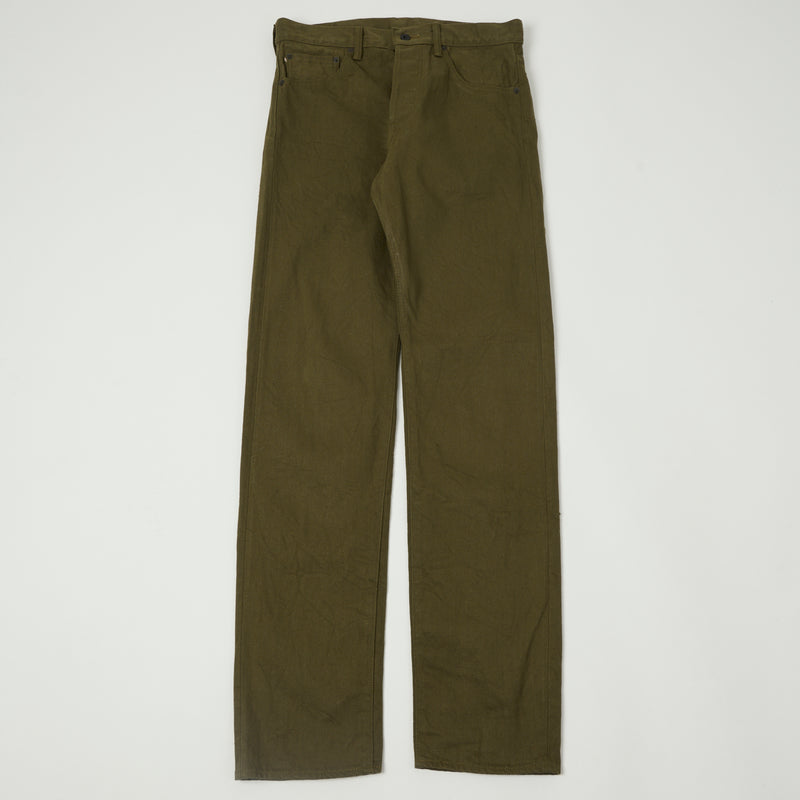 ONI 246-OLOL 'Warp and Weft' 12oz Relaxed Tapered Jean - Olive One Wash