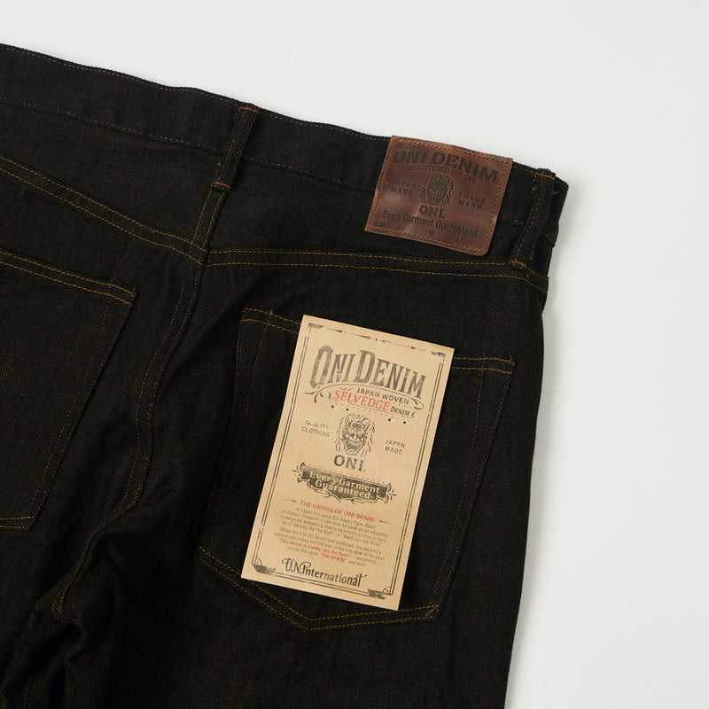 ONI 246-BKOL 12.5oz Black x Olive Relaxed Tapered Jean - One Wash