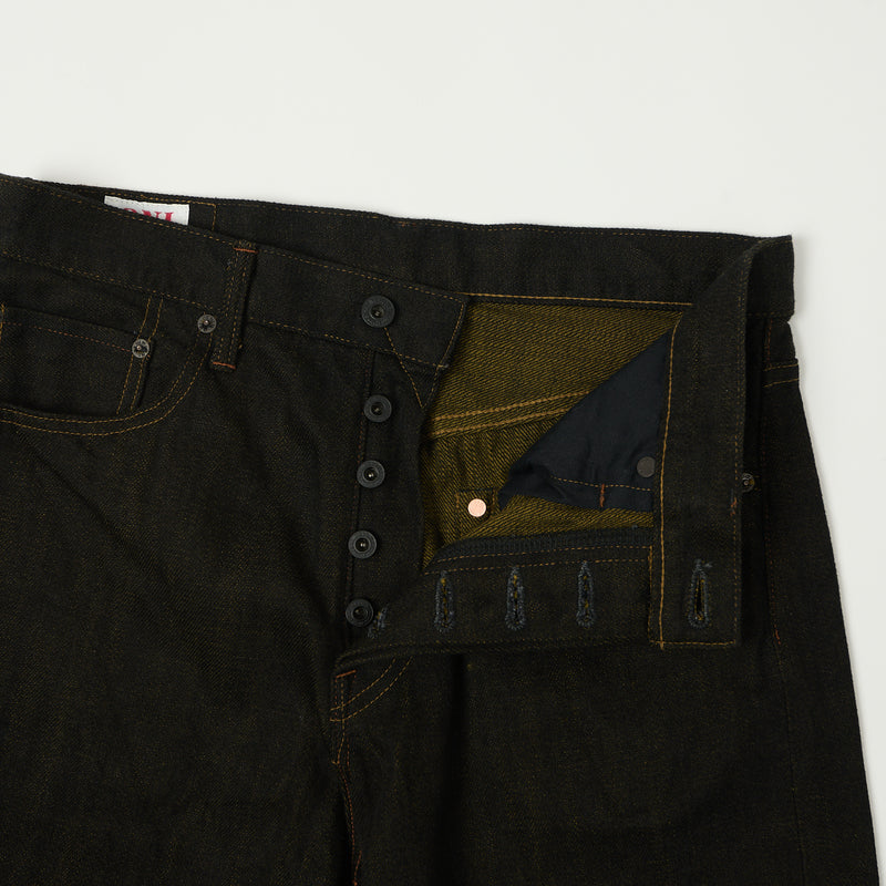 ONI 246-BKOL 12.5oz Black x Olive Relaxed Tapered Jean - One Wash