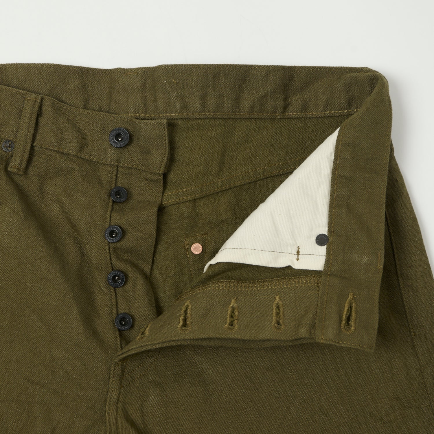 ONI Denim 246-OLOL 'Warp and Weft' 12oz Relaxed Tapered Jean - Olive One Wash