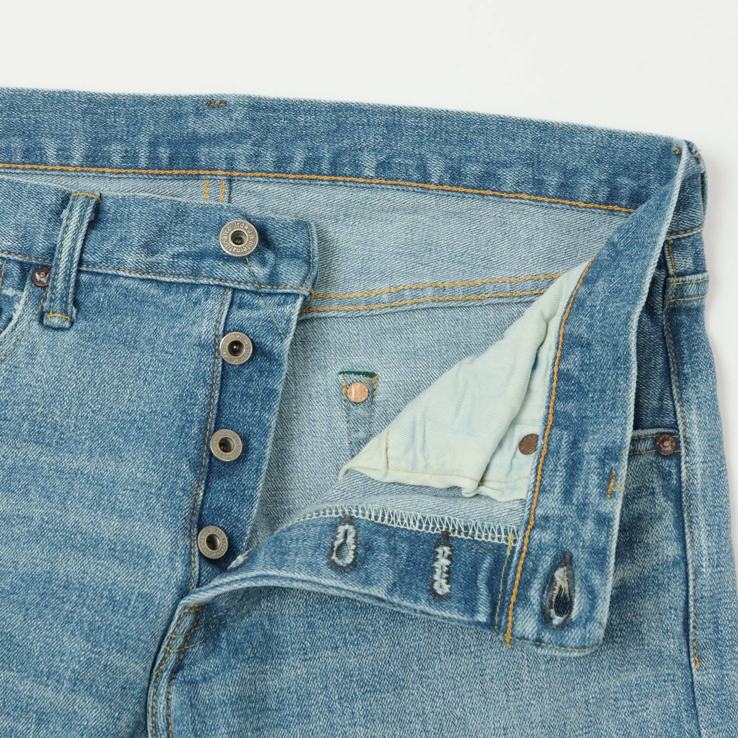 ONI Denim 121S Ishikawadai 15oz Slim Tapered Stretch Jean - Bleach Wash