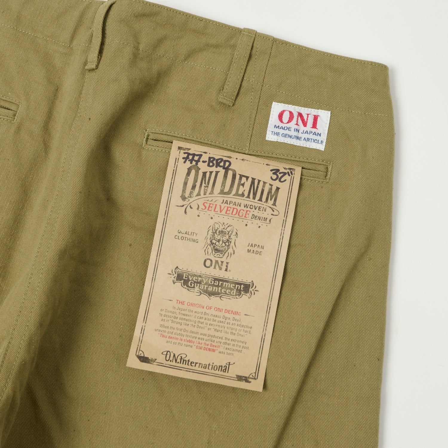 ONI Denim 777-BRD 'British Drill' Wide Straight Jean - Tan One Wash