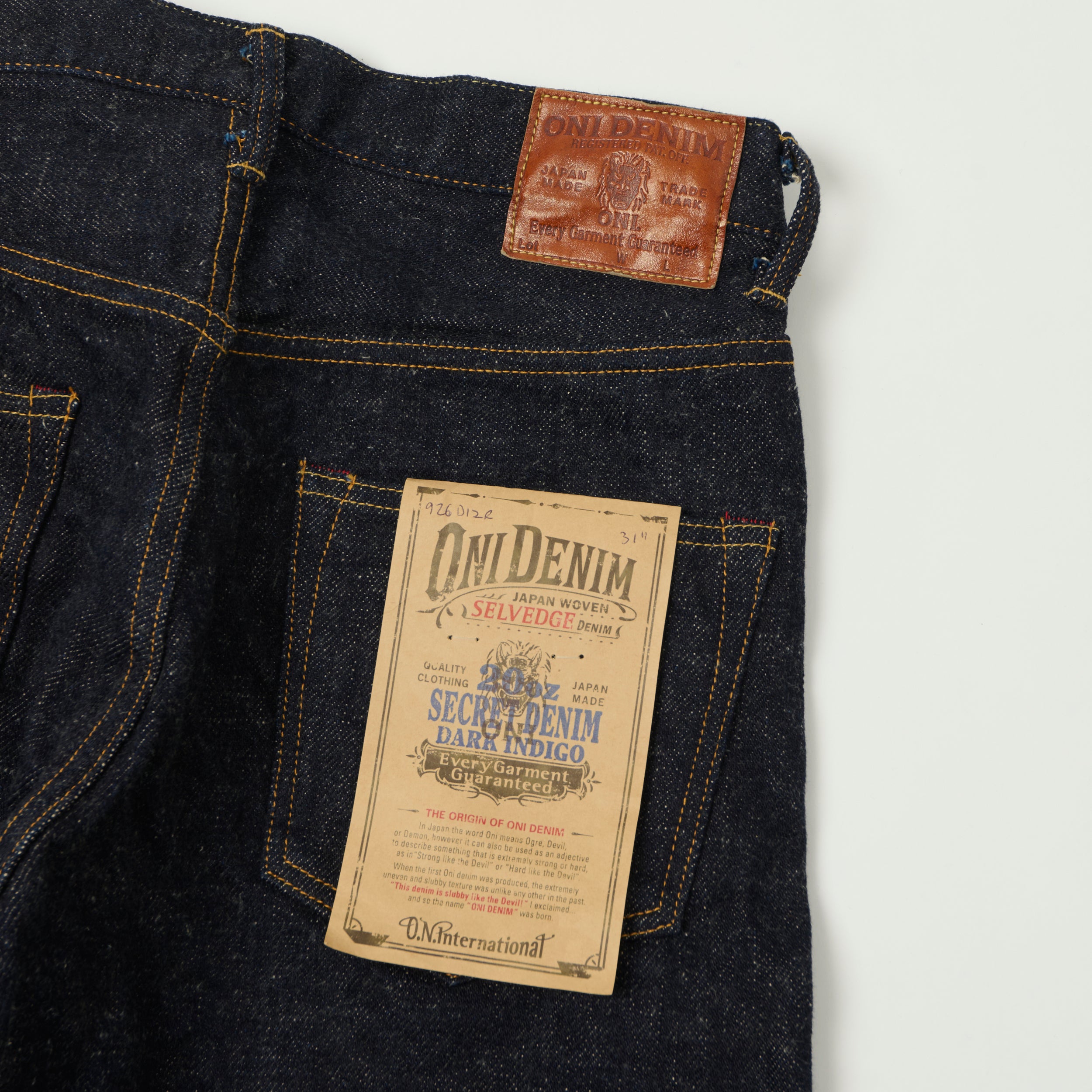 ONI Denim 926DIZR 'Dark Indigo Secret Denim' 20oz Regular Tapered Jean
