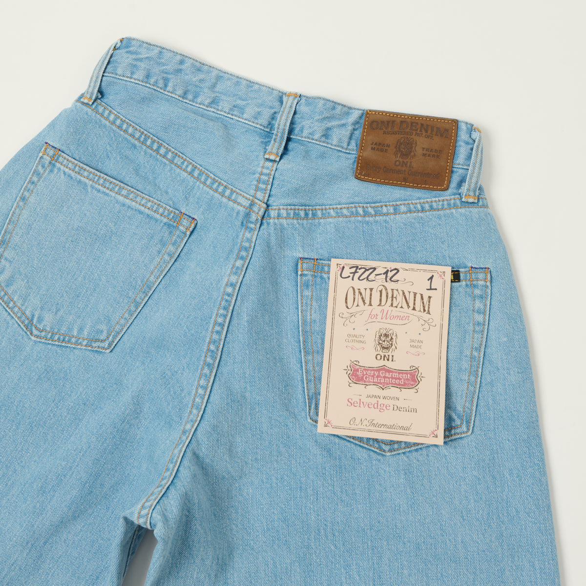 ONI Denim L722-12 Ladies 12oz Extra Wide Straight jean - Bleach Wash