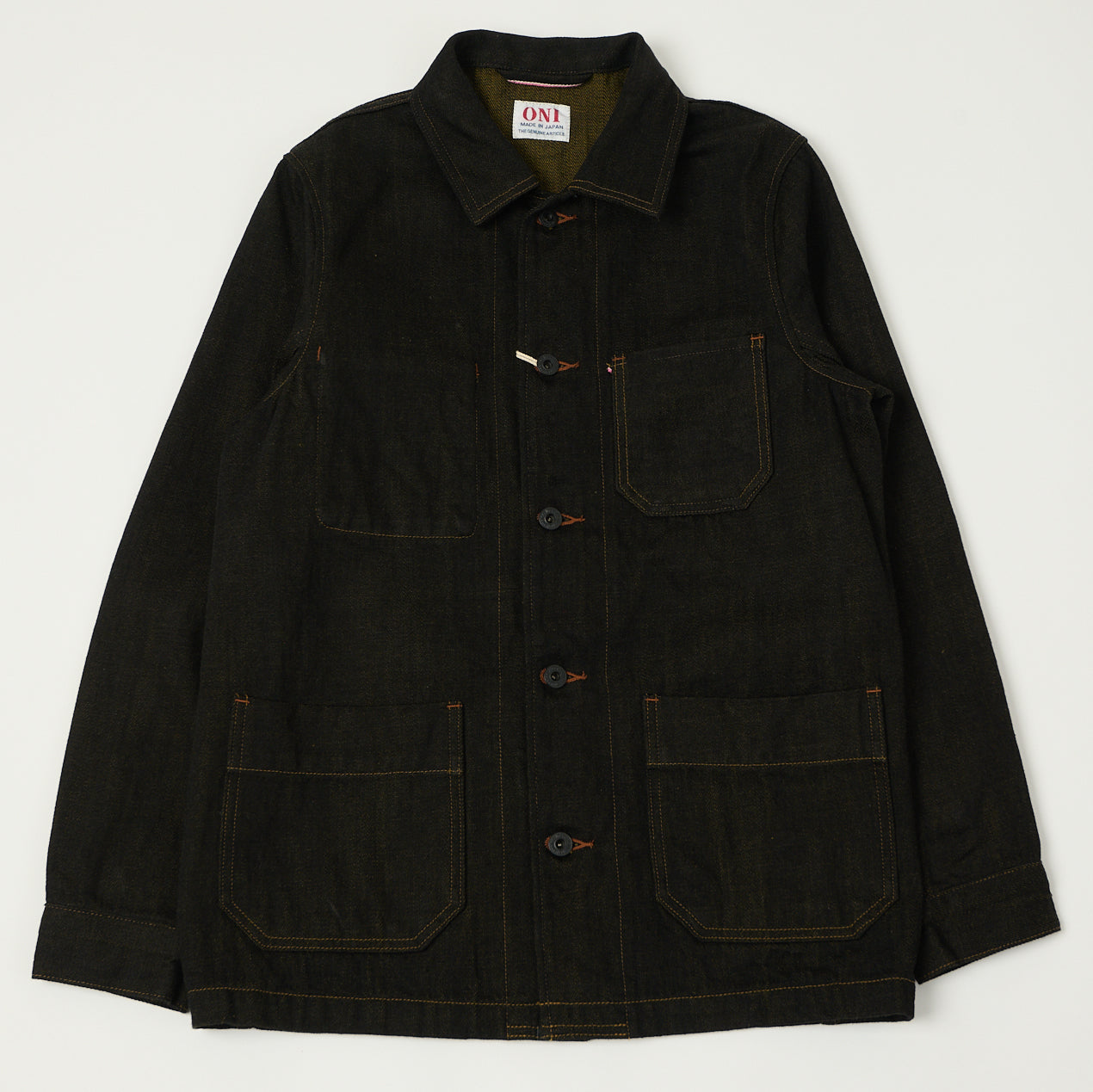 ONI Denim 03100-BKOL 12.5oz Black x Olive Work Jacket - One Wash