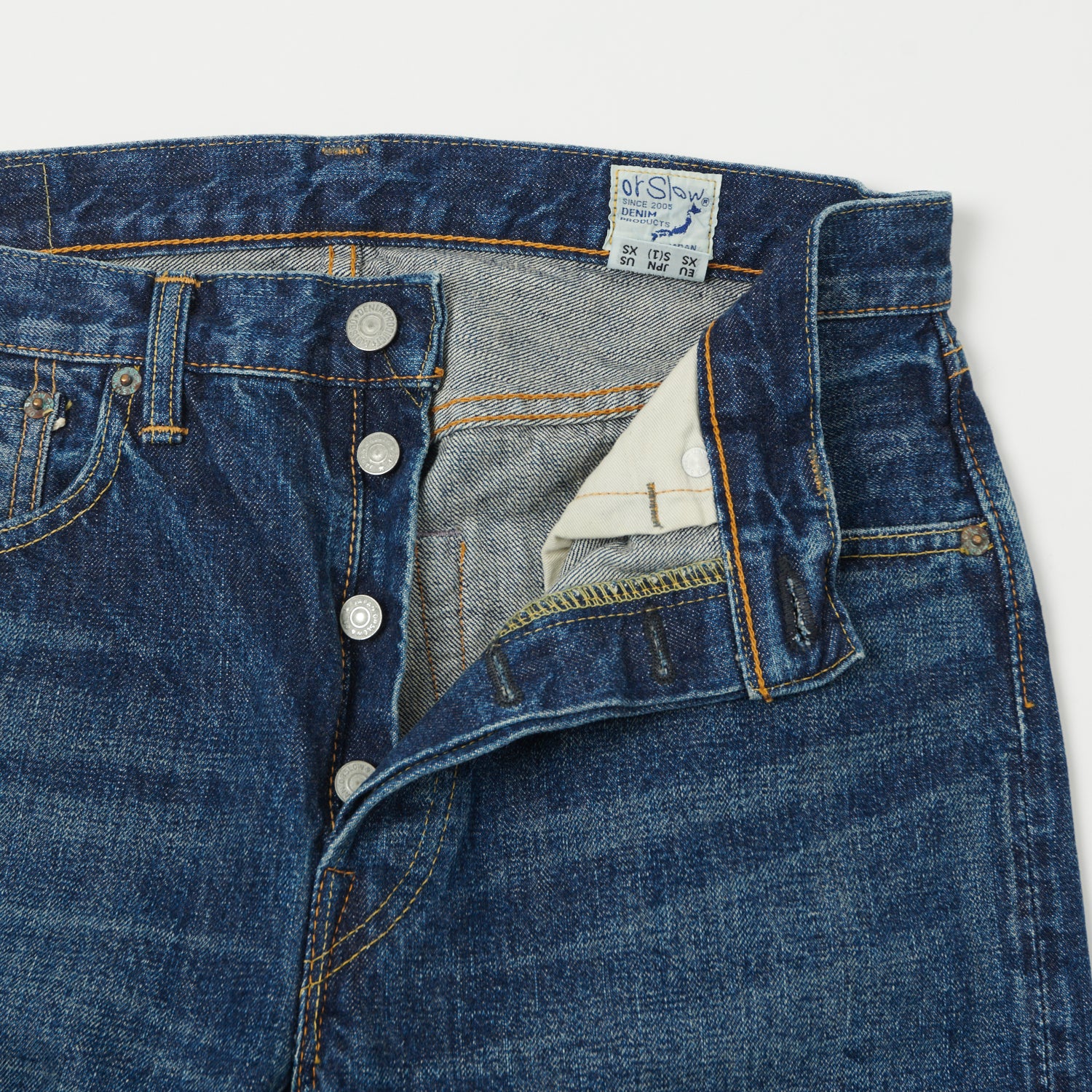 orSlow 105 13.5oz Regular Straight Jean - Two Year Wash